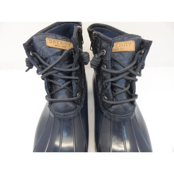 Sperry Women's STS82681 Saltwater Nylon Quilt Rain Boot Navy Size 8M - Picture 7 of 9